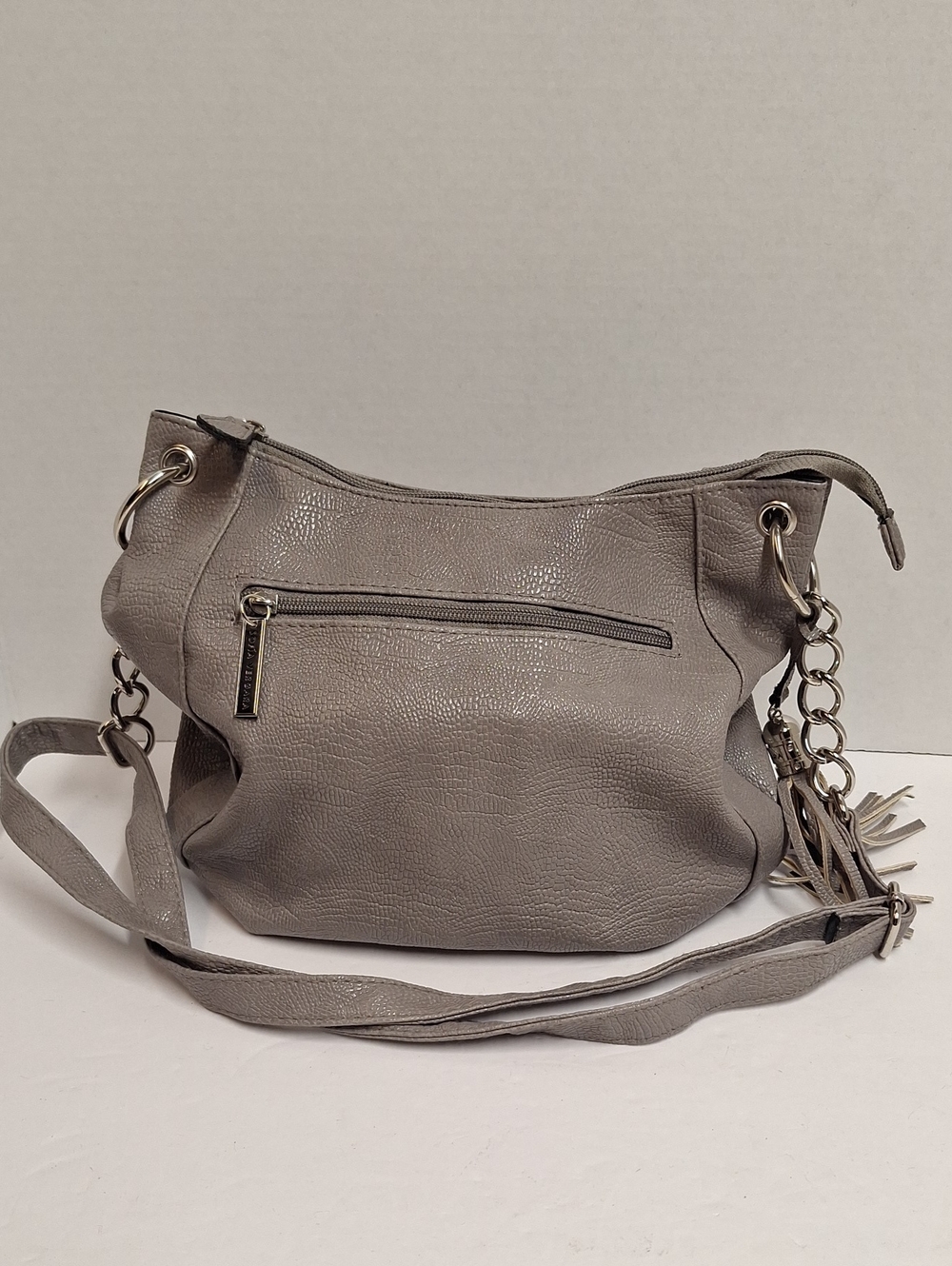 Gray Leather Sofía Vergara Purse